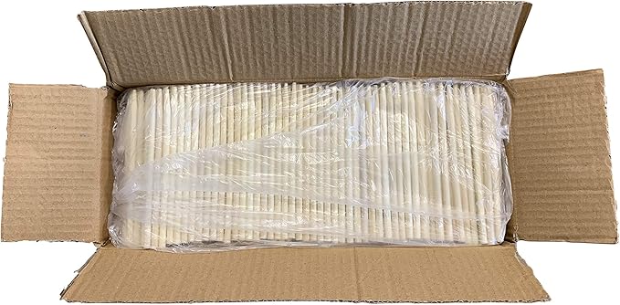 1000 Count | KingSeal Natural Bamboo Wood Candy Apple Skewers, Sticks, 5.5 Inch x 6.5mm diameter, Bulk Pack, Blunt Point for Safety - 1 Box of 1000