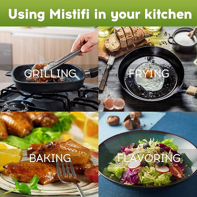 Mistifi Oliver Oil Sprayer for cooking, Spray bottle 12oz, Non-Aerosol Refillable Dispenser Oil Mister FS604 Salad Style