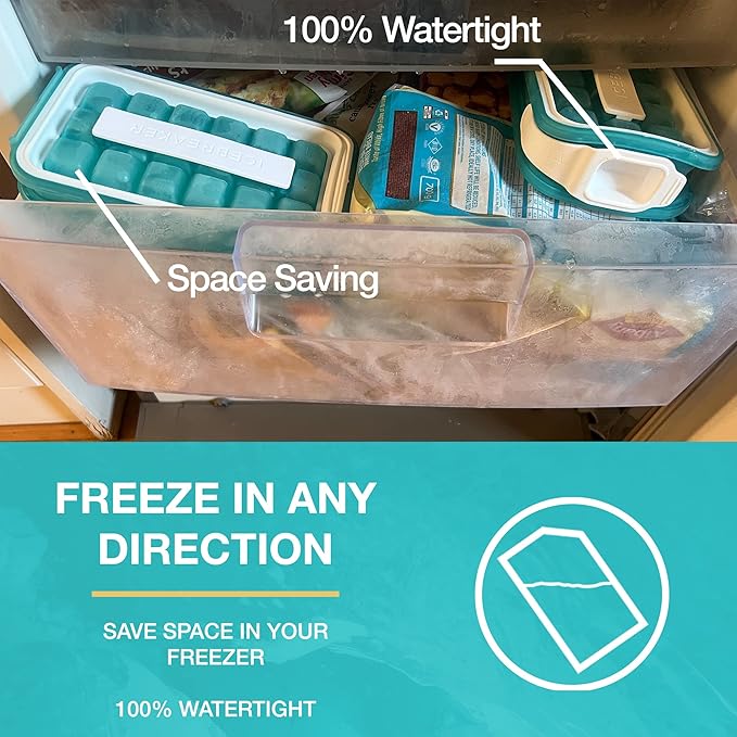 ICEBREAKER POP - 4 IN 1 - DISPENSER - MAKER - BIN - ICE PACK - Make And Serve Ice Without Ever Touching The Ice - The Sanitary Silicone Ice Tray for Freezer With Lid - Ice Cube Tray