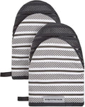 KITCHENAID Albany Mini Oven Mitt 2-Pack Set, Matte Black, 5.5"x8"