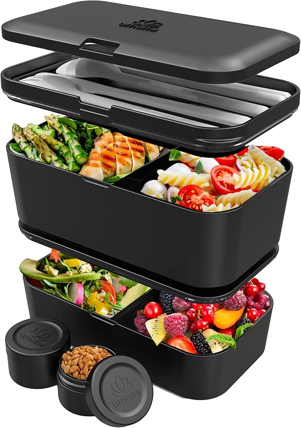 Umami All-in-One Bento Box – Stylish, Spacious & Built for Real Meals – Includes Full Cutlery Set, 2 Sauce Jars, A Nestable Design – Leakproof & Built to Last