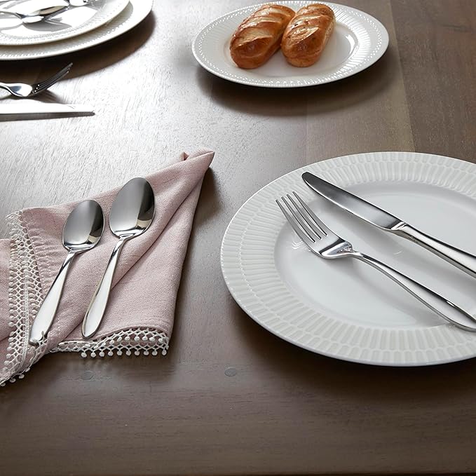 Oneida Mooncrest 65-Piece Flatware Set, Service for 12 Silver