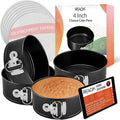 RFAQK 4-Inch Mini Cake Pans Set for Baking - Nonstick 4PCs Small Cheese Pans for Cheesecakes, Pizzas, Quiches, and More! Perfect for Baking Small, Smash, and Mini Treats