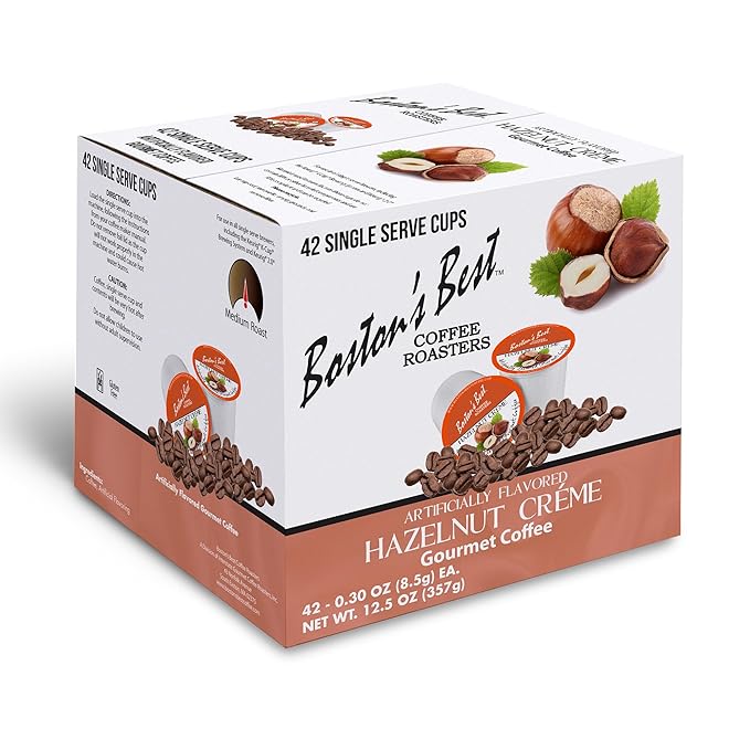 Boston’s Best - Hazelnut Creme Flavored, Delicious Gourmet Coffee Compatible with Keurig® Coffee Maker, 1 Count (42 Single Serve Cups)