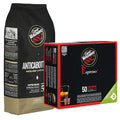 Caffe' Vergnano Whole Bean Coffee Bundle - Antica Bottega Beans 1000g bag & Cremoso Espresso Original Line Machine Compatible Capsules (50 Pack)