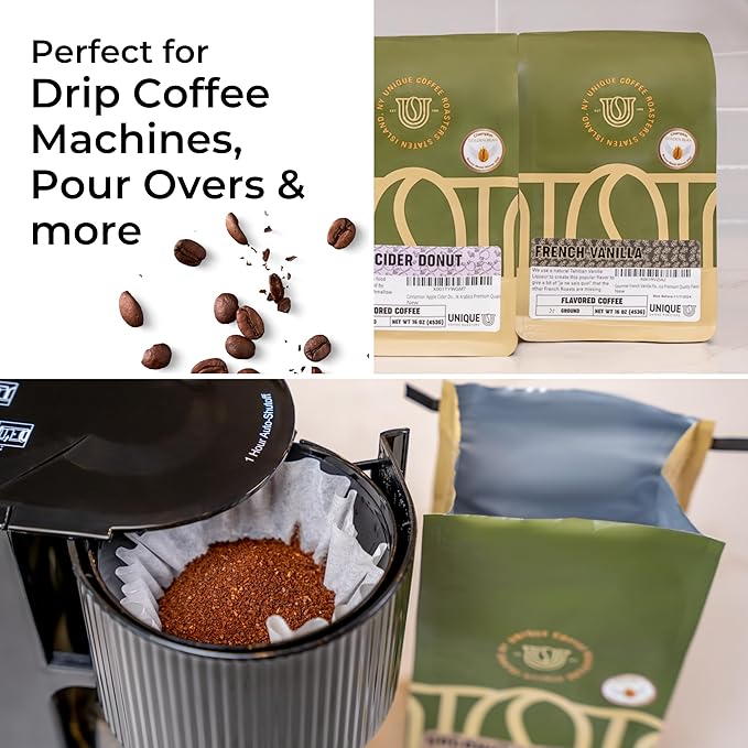Gourmet French Vanilla Flavored Ground Coffee, 1 LB (16 oz) bag, Medium Roast, 100% Arabica Premium Quality Flavor (Pack of 2)