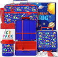 Fimibuke Kids Bento Snack Lunch Box with 4 Compartment, Insulated lunch Bag, Stainless Steel Vacuum Thermos Food Jar, Ice Pack, Utensils Set, Birthday Gift for Age 3-12 Back to School Toddler Girl Boy