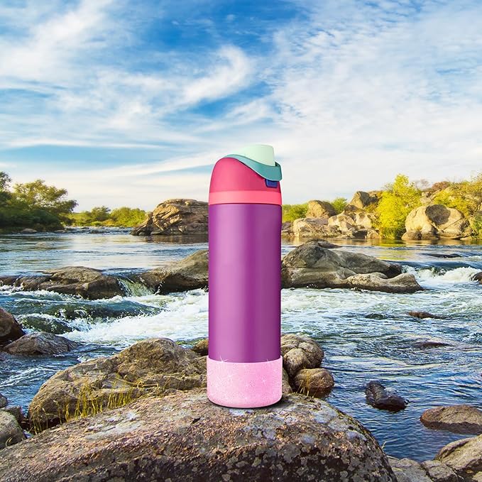 2 PCS Glitter Silicone Boot for Owala Water Bottle, Anti-Slip Protective Sleeve for FreeSip/Twist/Flip Stainless Steel Water Bottles Accessories