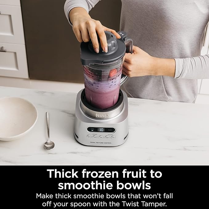 Ninja SS151 TWISTi Blender DUO, High-Speed 1600 WP Smoothie Maker & Nutrient Extractor* 5 Functions Smoothie, Spreads & More, smartTORQUE, 34-oz. Pitcher & (2) To-Go Cups, Gray