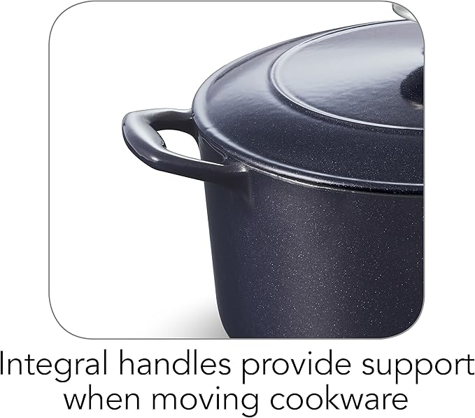 Tramontina 80131/038DS Enameled Cast Iron Covered Round Dutch Oven, 5.5-Quart, Dark Blue