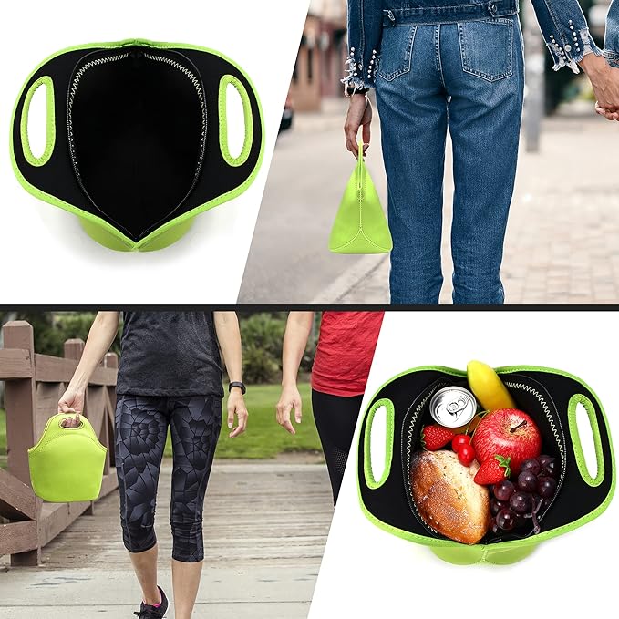 Neoprene Lunch Bag for Women Insulated Lunch Tote Bags Washable Lunch Container Box for Work Picnic Lightweight Meal Prep Bags for Men