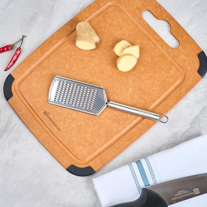 Restaurantware-German Standard Fine Handheld Grater, 1 Flat Cheese Grater - Dishwashable, Durable, Stainless Steel, With Handle, Suitable For Chocolate, Nutmeg, Garlic, Lemon, And, More
