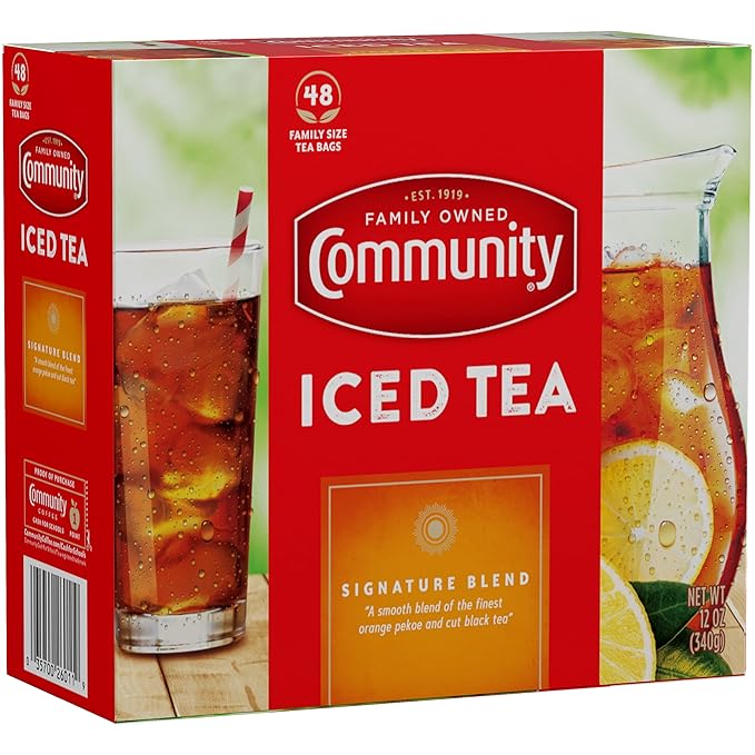 Community Coffee Signature Iced Tea, 576 Family Size Tea Bags, 48 Count Box (Pack Of 12)