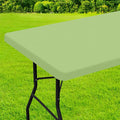 homing Rectangle Table Cloth Cover, Waterproof Polyester Elastic Fitted Tablecloth, Fits for 4 Foot Folding Tables, Washable Table Protector for Picnic, Camping, Outdoor (Sage Green, 24" x 48")