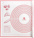 Extra Large Silicone Pastry Mat, Baking Mat with Measurement for Fondant, Rolling Dough, Pie Crust, Pizza and Cookies, Counter Mat/Kneading Matts, Red, 24" x 32"