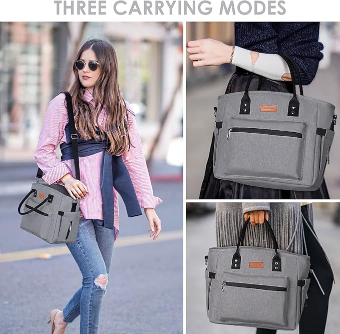 Insulated Lunch Bag for Women Men,Adult Lunch Box for Women with Adjustable Shoulder Strap,Portable Large Lunch Tote Bag for Office Work Picnic Beach,Reusable Lunch Cooler Bag