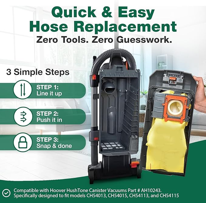 30 Replacements for Hoover HushTone Canister Vacuums Bags Part # AH10243, Fits Models: CH54013, CH54015, CH54113 & CH54115 (30 PACK) by Think Crucial