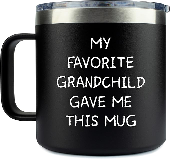Christmas Gift for My Grandpa - My Favorite Grandchild Gave Me This Mug Tumbler - Grandfather Gift from Grandkids Granddaughter Grandson Best Father's Day Gifts, Birthday or Retirement Cup for Him