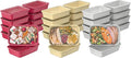 Bentgo Prep 60-Piece Holiday Food Storage Set - 1-Compartment Meal Prep Containers, 4-Cup Capacity, Reusable, Durable, PFAS & BPA-Free, Microwave/Freezer/Dishwasher Safe (Holiday Glitter Collection)