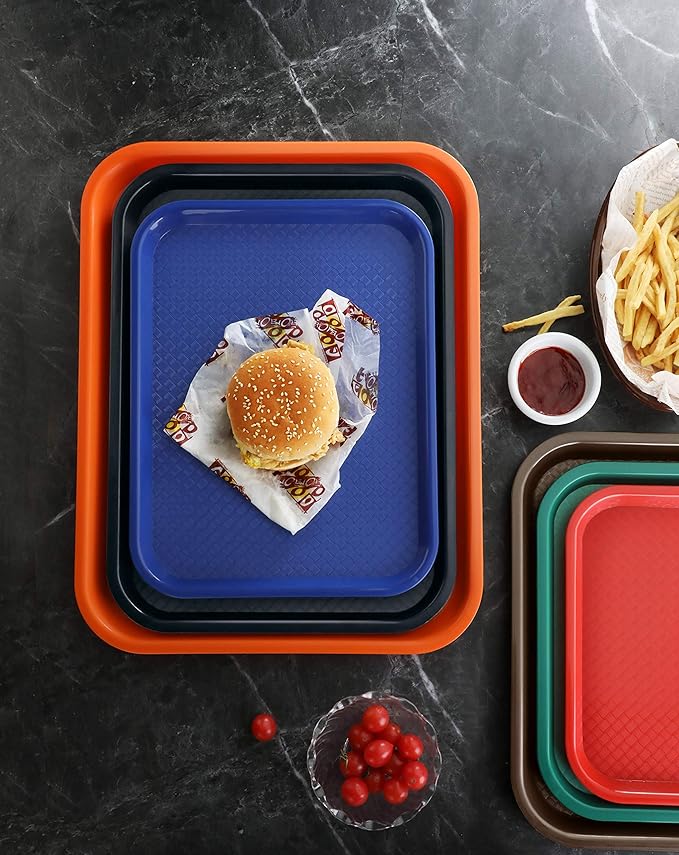 New Star Foodservice Fast Food Tray, Set of 12 (Orange, 10 by 14 Inch)