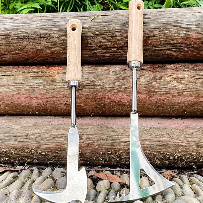 Weed Puller Tool, Manual Stainless Steel Weeding Tool, Axe Shape for Lawn Vegetable Garden Farm Planting