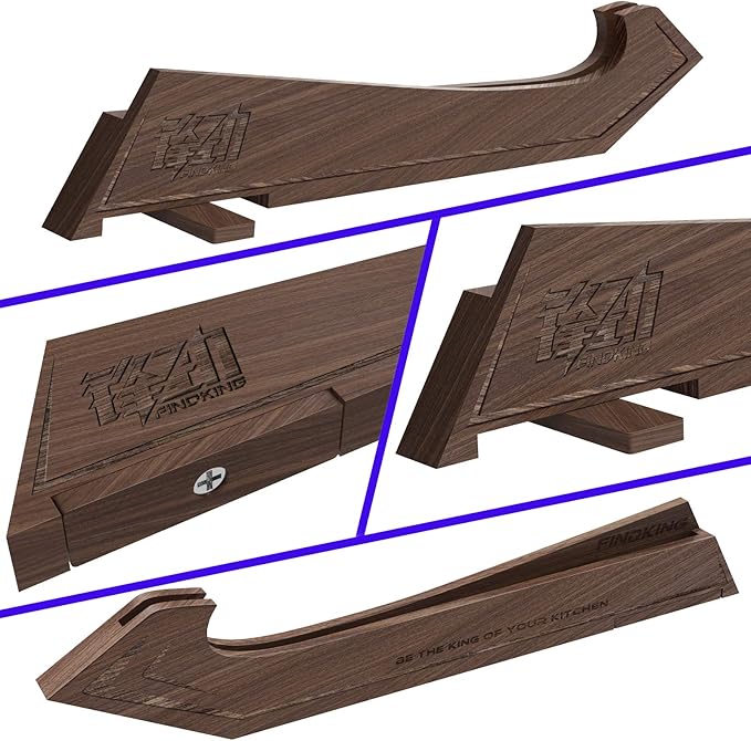 FINDKING Walnut Knife Edge Guard, Magnetic Sleeve for Counter, Drawer, Storage Pouch, Portable Blade Sheath for 8" Japanese Knife