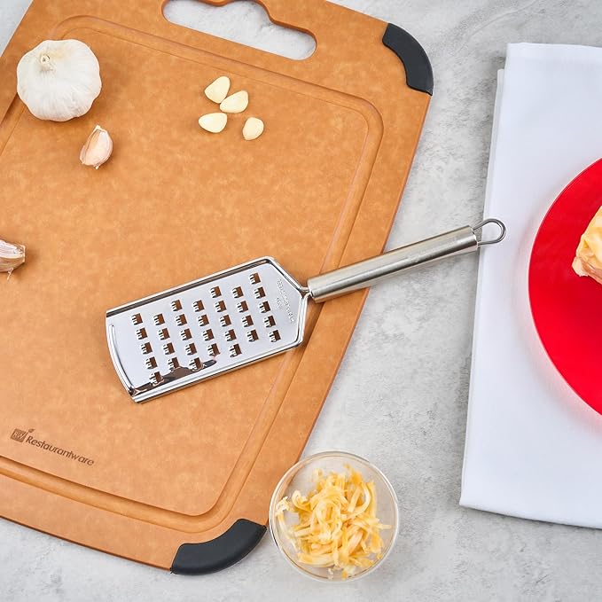 Restaurantware-German Standard Coarse Handheld Graters, 6 Flat Cheese Graters - Dishwashable, Durable, Stainless Steel Food Grater With Handle, Suitable For Potato, Carrot, Hard Cheese, And, More