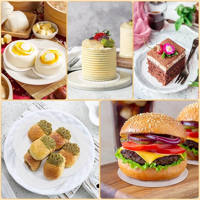 GWHOLE 500pcs Wax Paper Non-Stick Hamburger Patty Paper Food Grade BBQ Grill Waxed Stencil Sheet Restaurant-Grade Round Wax Paper, 4.3 inch