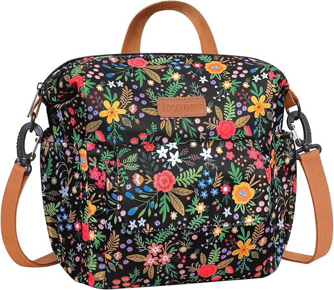Joymee Lunch Bag Women Insulated Lunch Box Reusable Leakproof Large Spacious Cooler Tote for Women Men Adult with Bottle Holder and Side Pockets for Work Office Travel Picnic -08 Multi-Floral