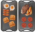 2 in 1 Reversible Cast Iron Griddles for Gas Grill,Flat Griddle-Pan for Gas Stove,Pre-Seasoned Oven Top Pan, Upgrade Double Burner Griddle for Indoor & Outdoor Cooking Accessories,20" X 10.5"