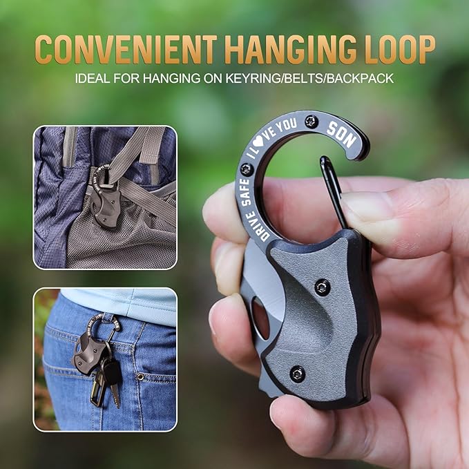 Son Gifts for Christmas, EDC Box Cutter, Christmas Birthday Gifts Ideas for Son, EDC Gadget Gift for Camping Hiking Fishing