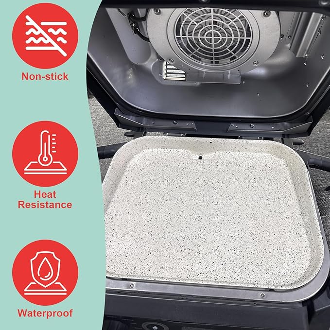Upgraded Ceramic OG700 Series Griddle Pan & Air Fryer Liners for Ninja Woodfire OG701 OG751B Grill Accessories, Flat Top Griddle Plate for Ninja XSKGRDPLT Woodfire Grill,100 PCS Parchment Paper