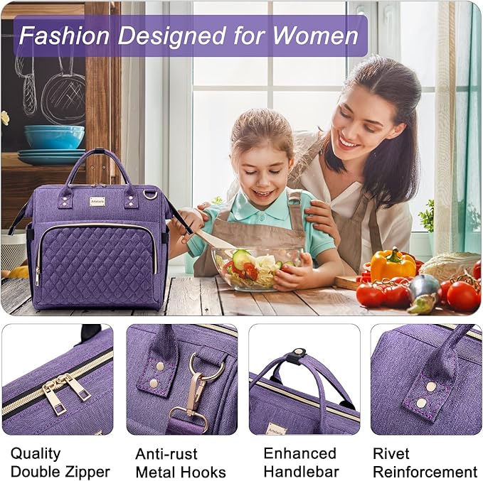 Artelaris Insulated Lunch Bag for Women Men, Large Reusable Lunch Box, Adult Leakproof Cooler Tote Bags Adjustable Strap for Work Picnic（16 Liters）
