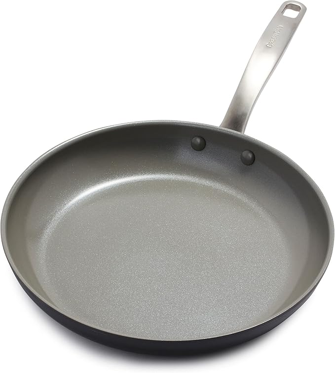 GreenPan Chatham Hard Anodized Healthy Ceramic Nonstick, 11" Frying Pan Skillet, PFAS-Free, Dishwasher Safe, Oven Safe, Gray