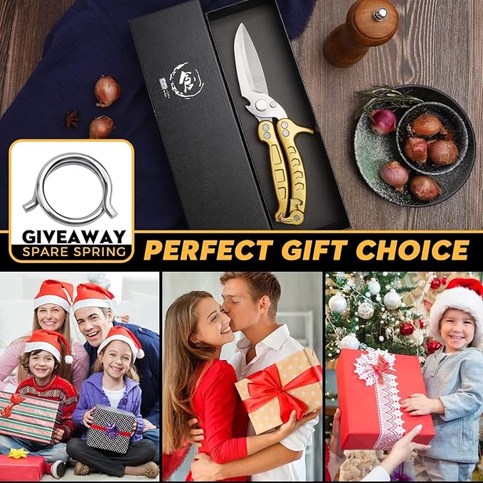 Poultry Shears, Germany Detachable Heavy Duty Kitchen Scissors With Knife Bottle Opener Gift Box, Multipurpose Kitchen Shears For Cooking Chicken Meat Turkey Thanksgiving Christmas Gifts for Men Women
