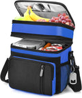 Lunch Box & Lunch Bag for Men Women, Large Insulated Adult Lunch Box, Leakproof Cooler Lunchbox with Bottle Opener for Work Picnic Beach, 16L, Sapphire Blue