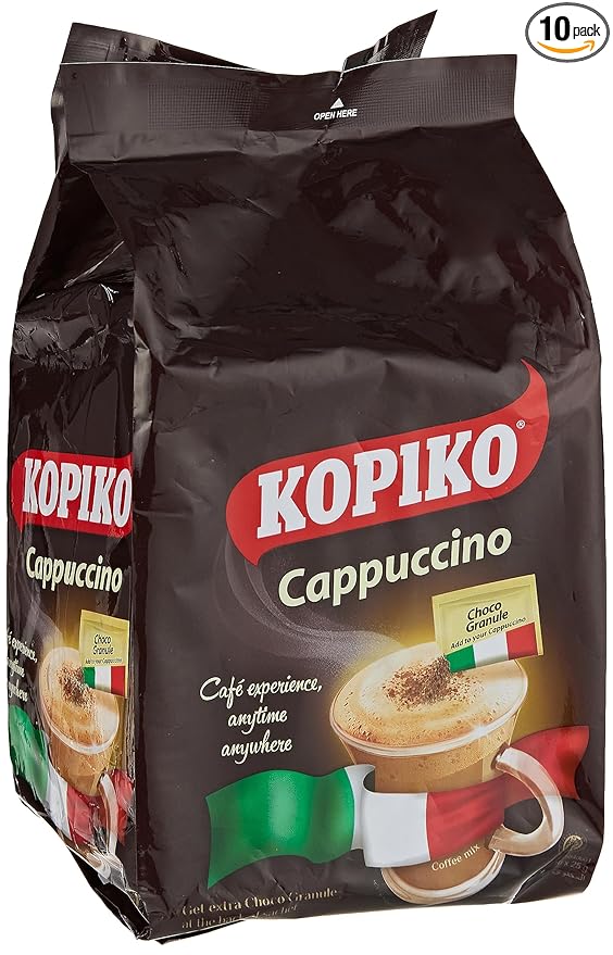 Kopiko Kopiccino with Choco Granule - Instant Cappuccino flavor coffee (10 sachets)