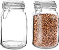 Set of 2 Large Mason Jar with Lid (3 Liter) | Airtight Storage Container for Food, Flour, Pasta, Coffee, Candy, Dog Treats, Snacks & More | 100 Ounces