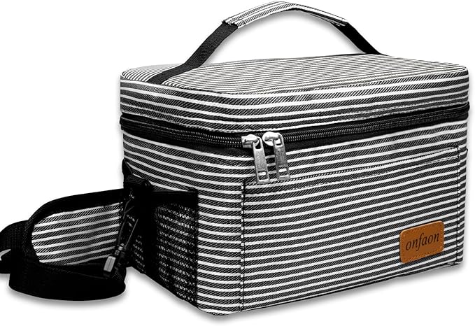Lunch Bag for Women, Insulated Reusable Lunch Box Leakproof Cooler Tote Bag Freezable with Adjustable Shoulder Strap for Office Work Picnic Beach