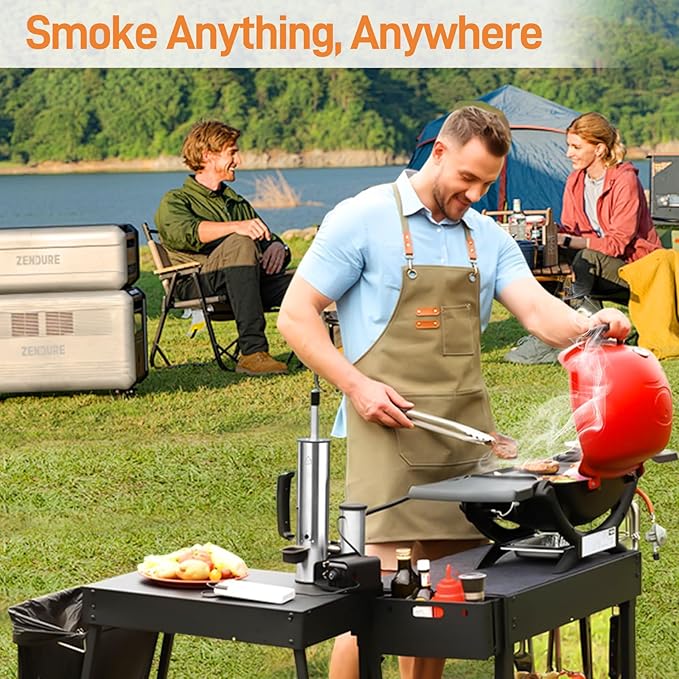 2025 Portable Electric Smoke Generator, Adjustable Smoke Control & Fits 99% Pellet Smokers & Grills, Cold/Hot Smoking Modes for Meats, Salmon & Cheeses – Great Christmas Gift Idea for Smoke Lovers
