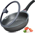 Vinchef New Handle Update 11In/5Qt Aluminum Nonstick Deep Frying Pan with Lid and Heat Indicator, Anti Scratch and Anti Stain Deep Saute Pan, Induction Compatible