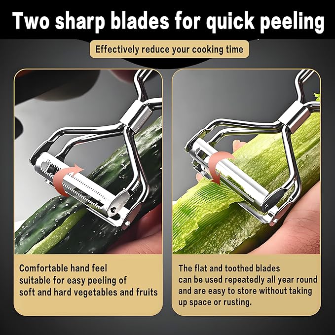 Best Vegetable Carrot Potato Peelers for Kitchen, Just Like Mom's old steel Fruits Peeler (Double Blade)
