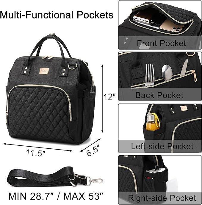Weitars Lunch Bag for Women Cute Lunch Bag For Work,Insulated Lunch Box Cooler Bag Leakproof Wide-Open Lonchera Lunchbag Lunch Tote With Pockets And Adjustable Strap For Office Picnic Beach