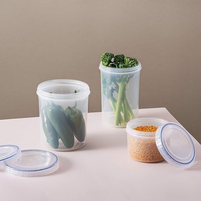 LocknLock Easy Essentials Twist Food Storage lids/Airtight containers, BPA Free, Short - 5 oz - for Candies, Clear