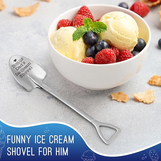 Dad's Ice Cream Shovel Spoon Gifts for Bonus Dad Daddy Fathers Day Presents Unique Dad Gifts for Birthday Valentines Grandpa Papa Retirement