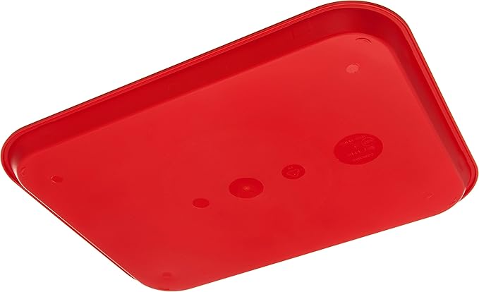 Carlisle FoodService Products Cafe Fast Food Cafeteria Tray with Patterned Surface for Cafeterias, Fast Food, And Dining Room, Plastic, 17.87 X 14 X 0.98 Inches, Red, (Pack of 12)