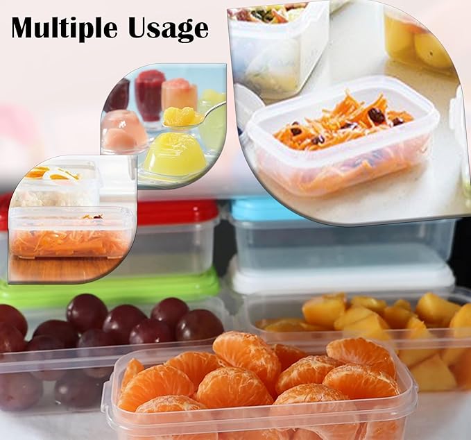 ARSUK Small Food Storage Containers with Lids 8.5 fl oz, 8-Pk - 1 Cup Plastic Reusable Storage Containers for Sauce, Sides, Snacks, Meal Prep - Leakproof - Microwave, Freezer & Dishwasher Safe