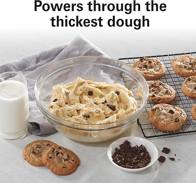 Hamilton Beach Electric Stand Mixer, 4 Quarts, Dough Hook, Flat Beater Attachments, Splash Guard 7 Speeds with Whisk, Aqua