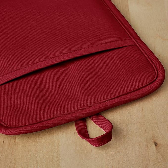 KitchenAid Ribbed Soft Silicone Pot Holder 2-Pack Set, Smoked Paprika Red, 7"x9"