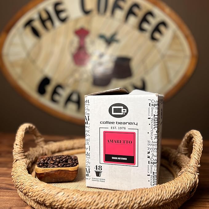 Amaretto Coffee Pods by Coffee Beanery | 48ct Bulk Medium Roast Arbica Coffee